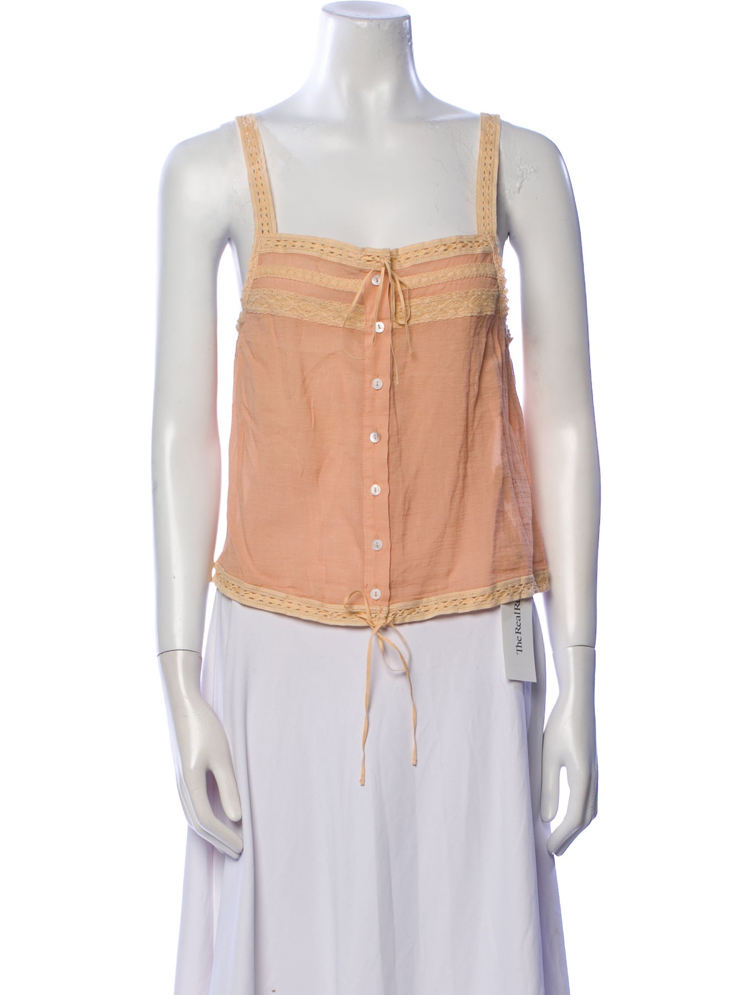 Spell Square Neckline Sleeveless Crop Top