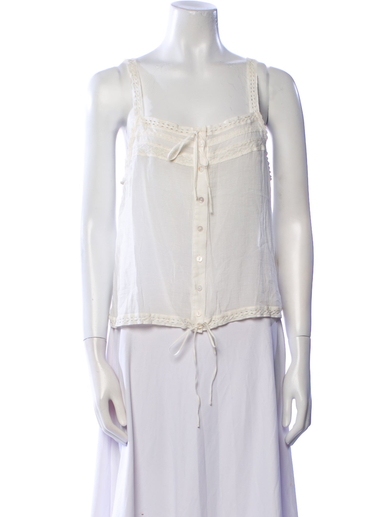 Spell Square Neckline Sleeveless Blouse