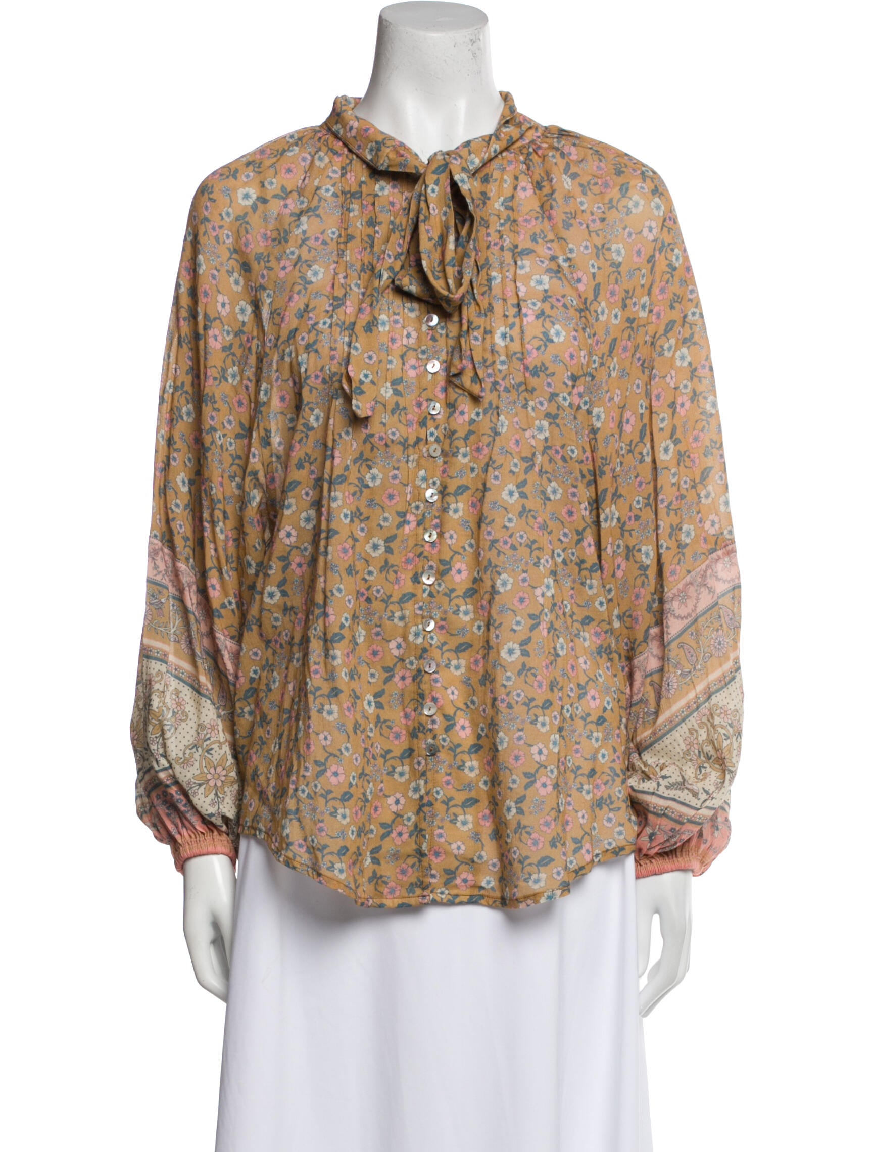 Spell Floral Print Mock Neck Blouse w/ Tags
