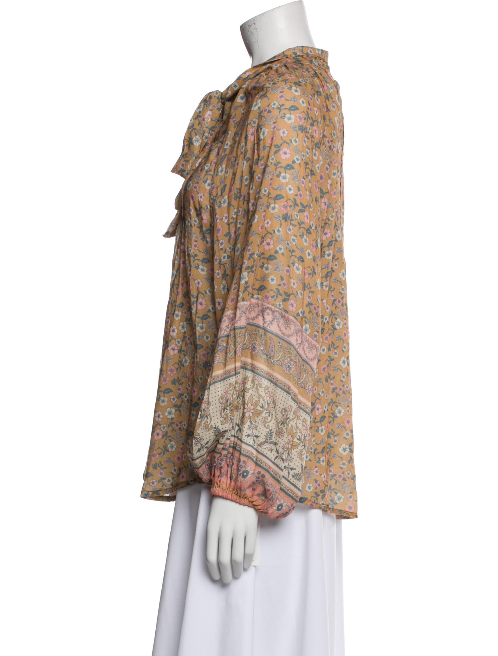 Spell Floral Print Mock Neck Blouse w/ Tags