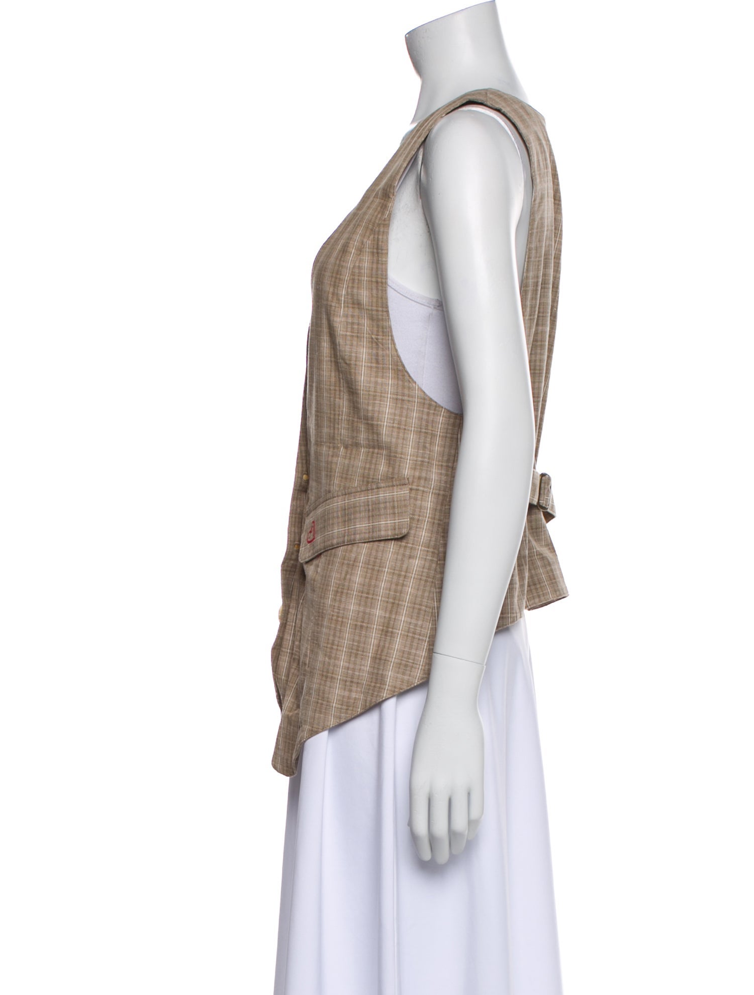 Spell Plaid Print V-Neck Top w/ Tags