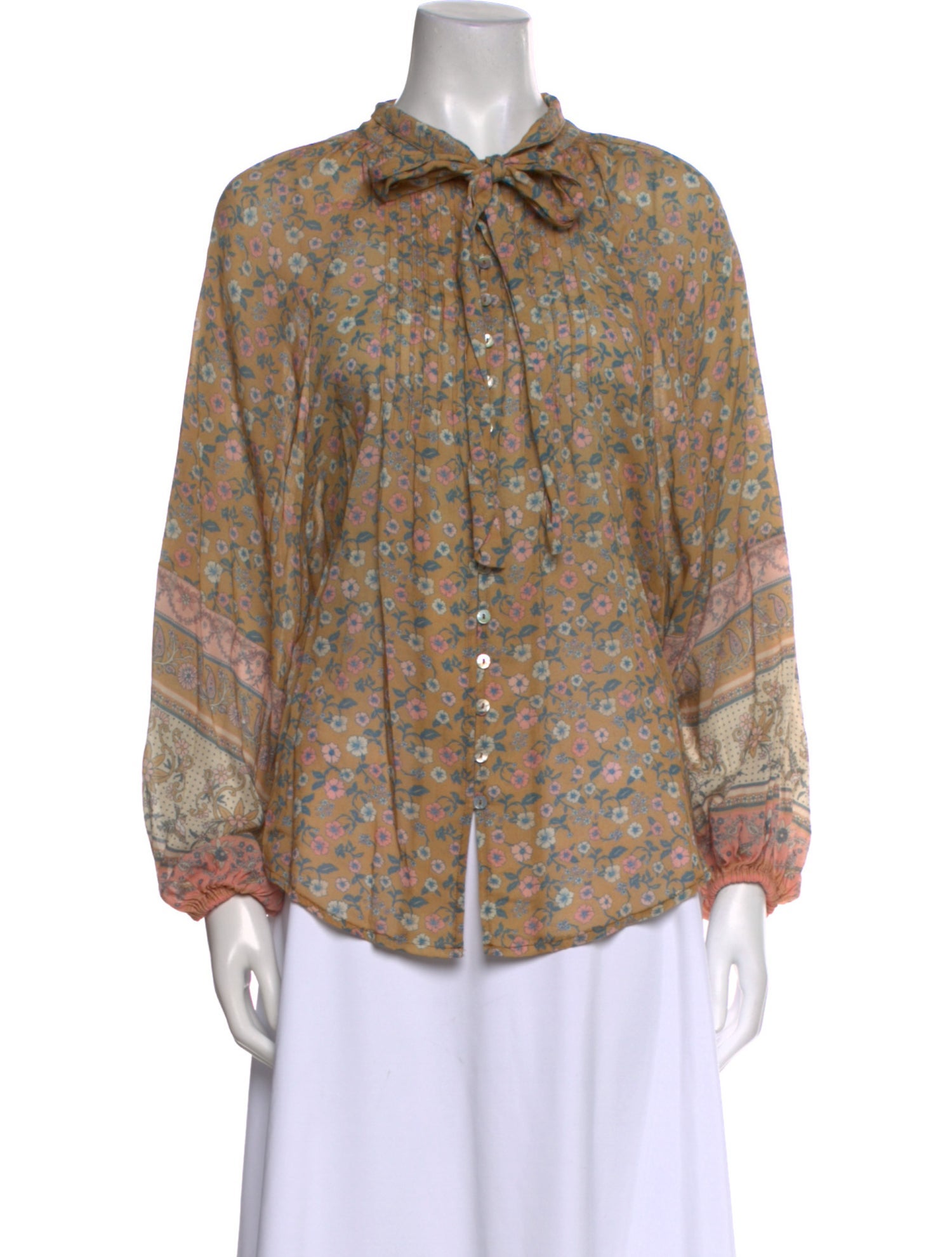 Spell Floral Print Mock Neck Blouse w/ Tags