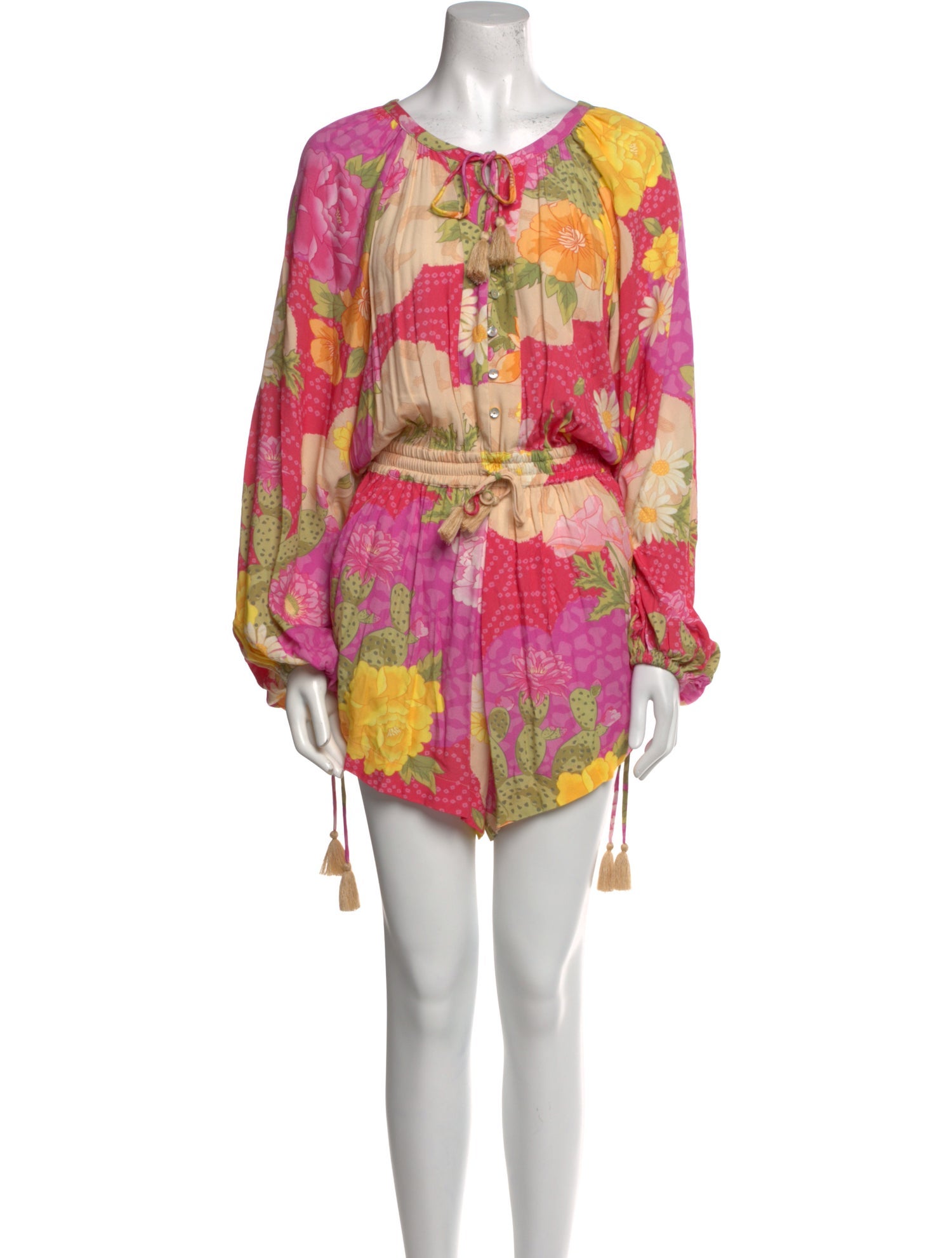 Spell Floral Print Tie Neck Romper