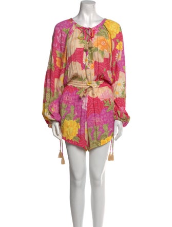 Spell Floral Print Tie Neck Romper