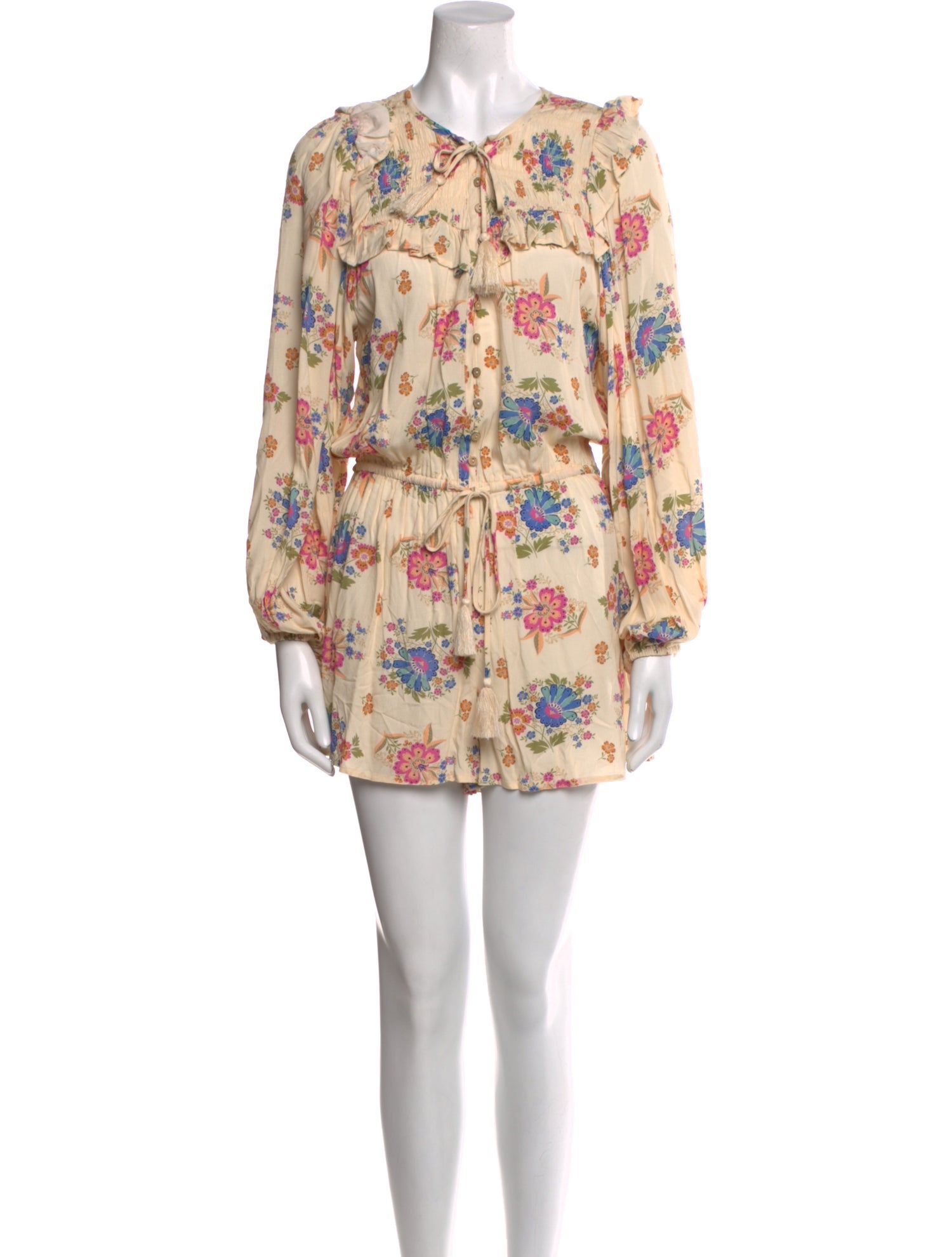 Spell Floral Print Tie Neck Romper w/ Tags