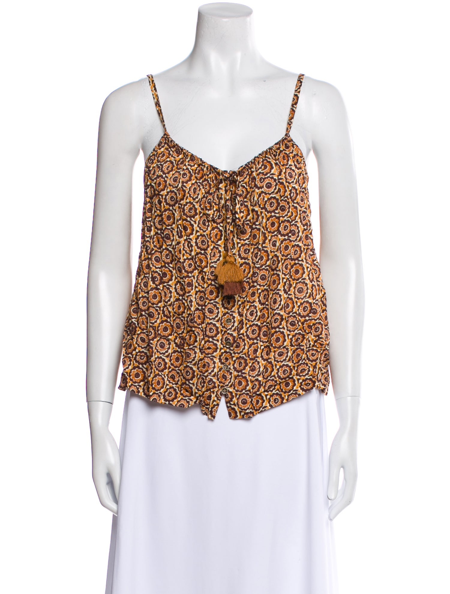 Spell Printed V-Neck Top w/ Tags