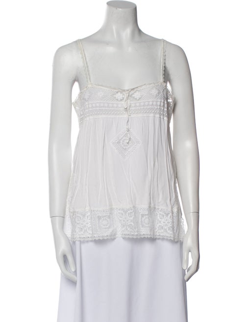 Spell Square Neckline Sleeveless Blouse