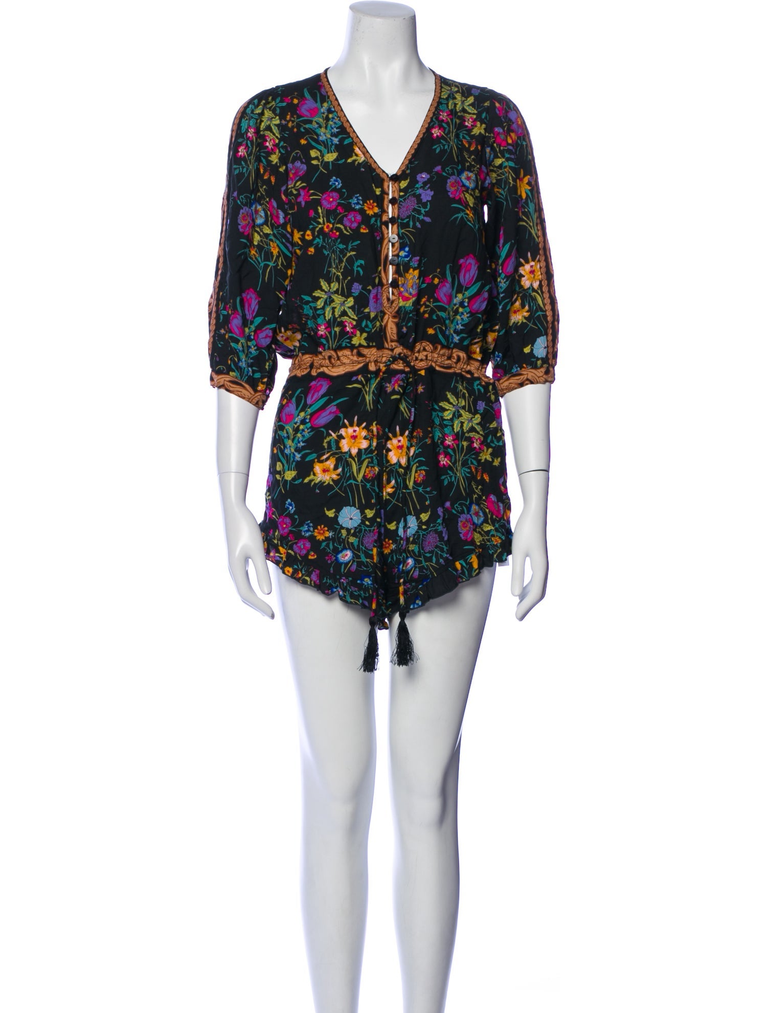 Spell Floral Print V-Neck Romper