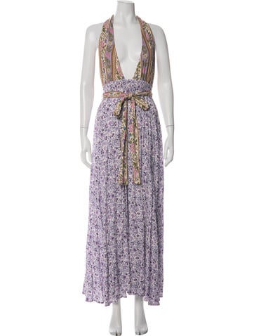 Pre-owned Spell Floral Print Long Dress In Multi