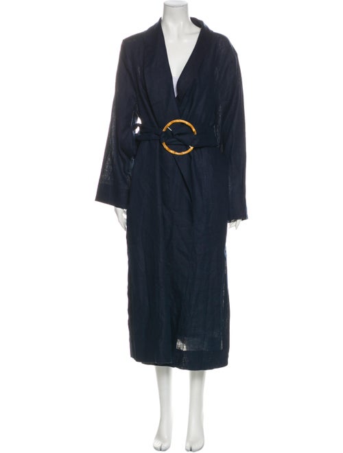 Sleeper Linen Trench Coat Blue