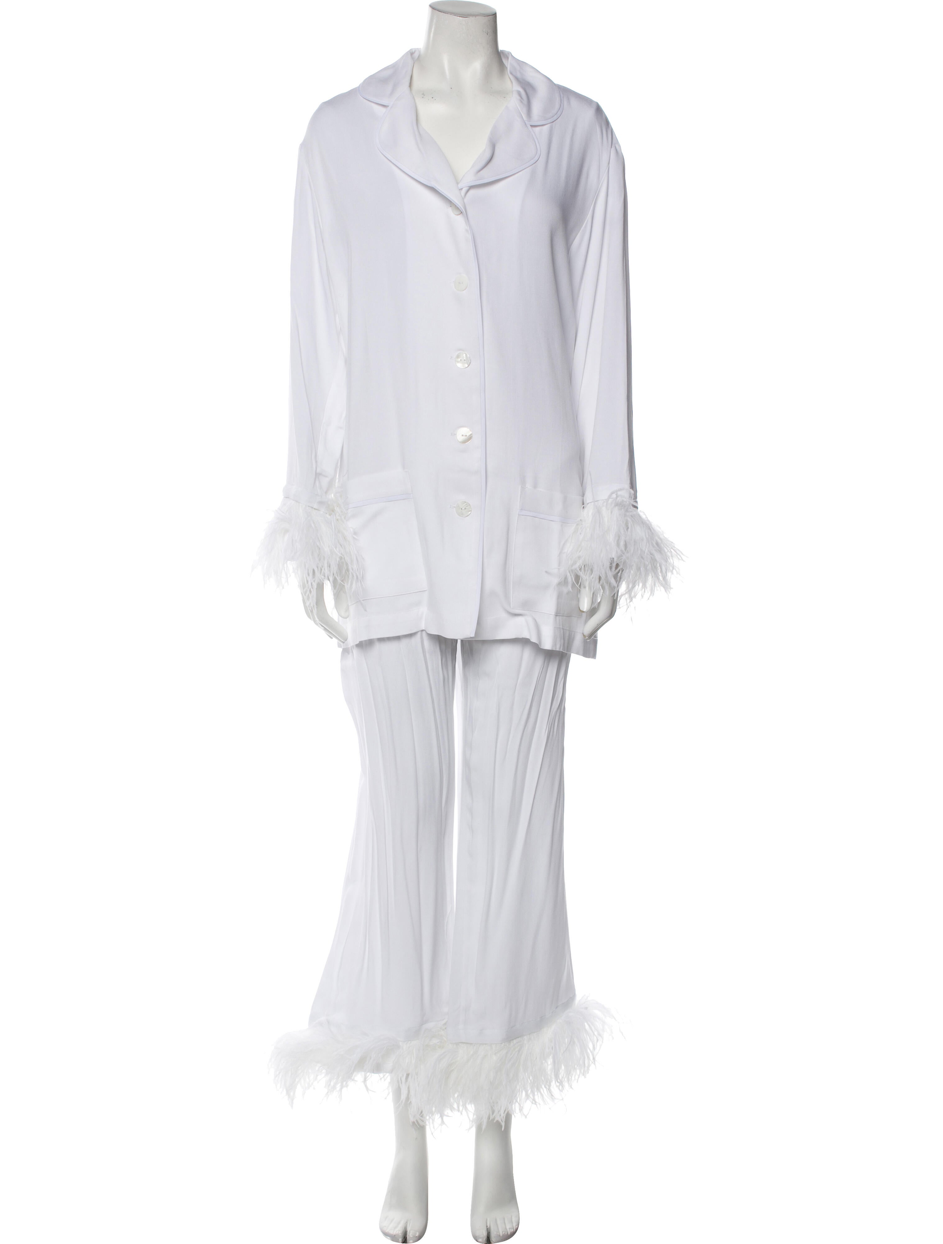 Sleeper Feather Trim Lounge Set w Tags - White Loungewear, Clothing -  WSLPR25469 | The RealReal