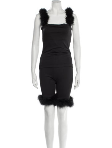 Sleeper Loungewear Feather Trim Lounge Set M