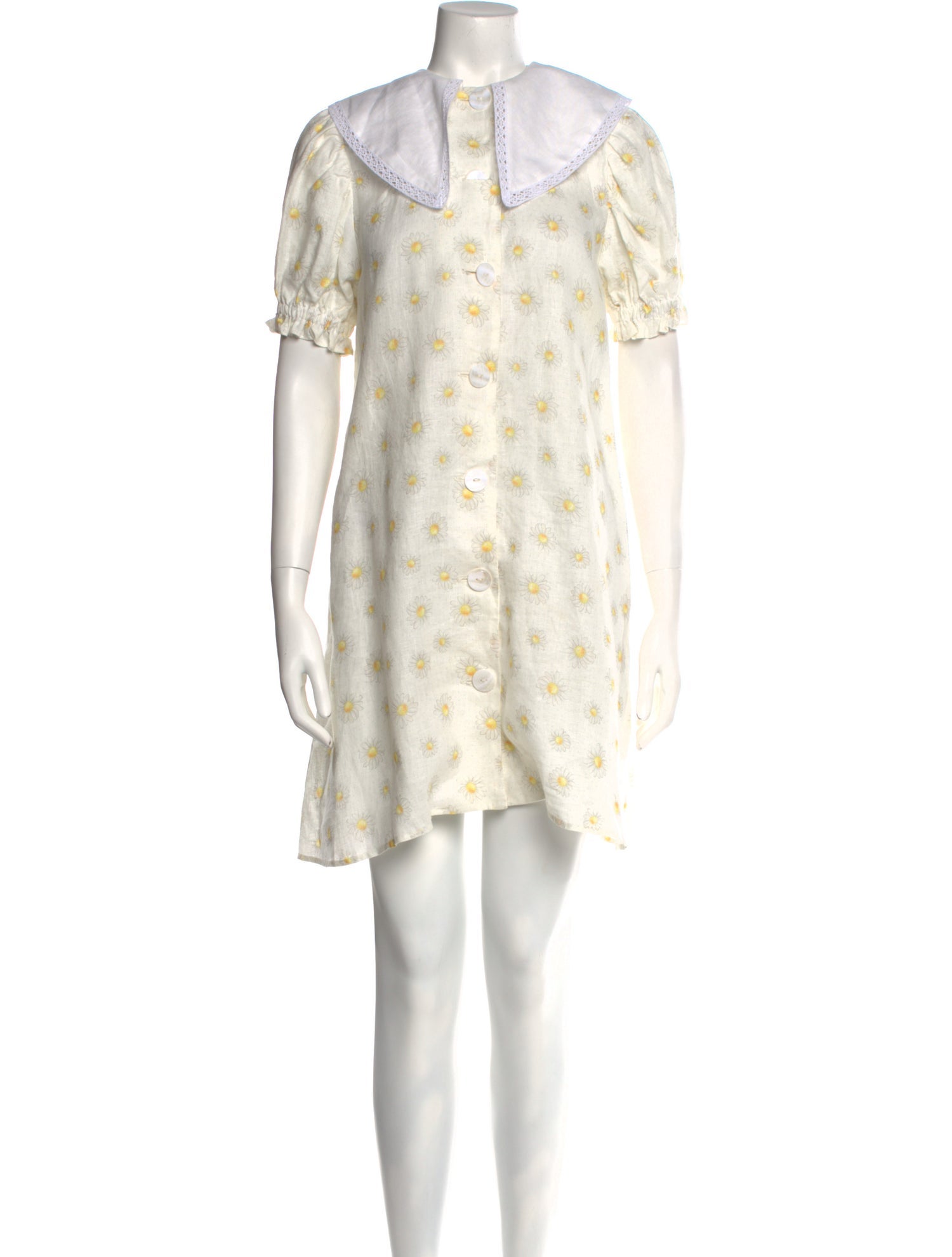 chinese dress ladies Brigitte Linen Midi Dress - Bouquets