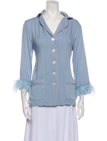 Sleeper Loungewear Feather Trim Pajamas XS