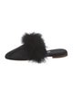 Sleeper Satin Fur Trim Mules