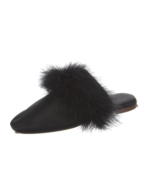 Sleeper Satin Fur Trim Mules