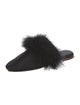 Sleeper Satin Fur Trim Mules