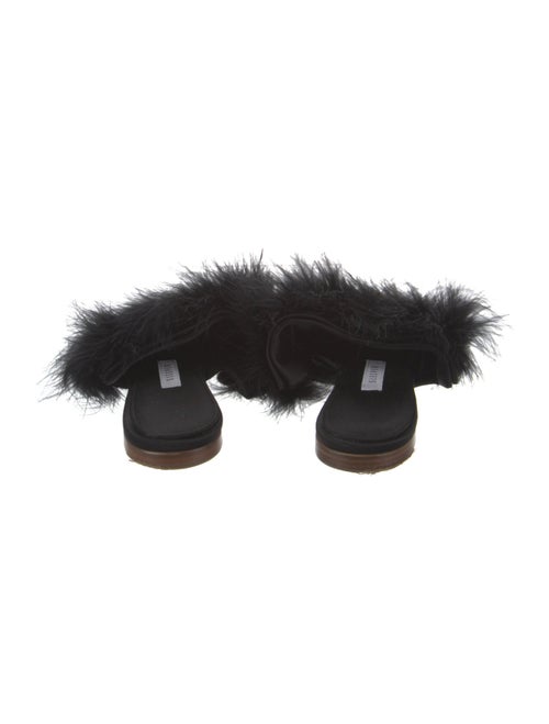 Sleeper Satin Fur Trim Mules