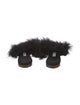 Sleeper Satin Fur Trim Mules