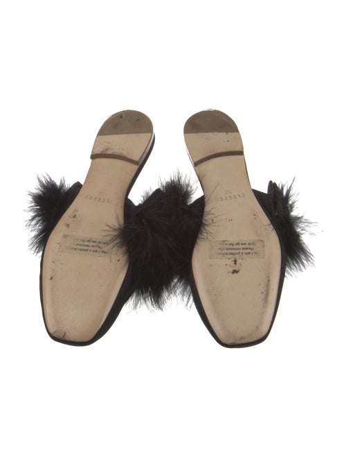 Sleeper Satin Fur Trim Mules