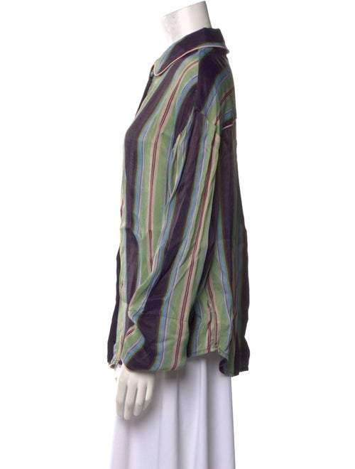 Sleeper Striped Long Sleeve Button-Up Top