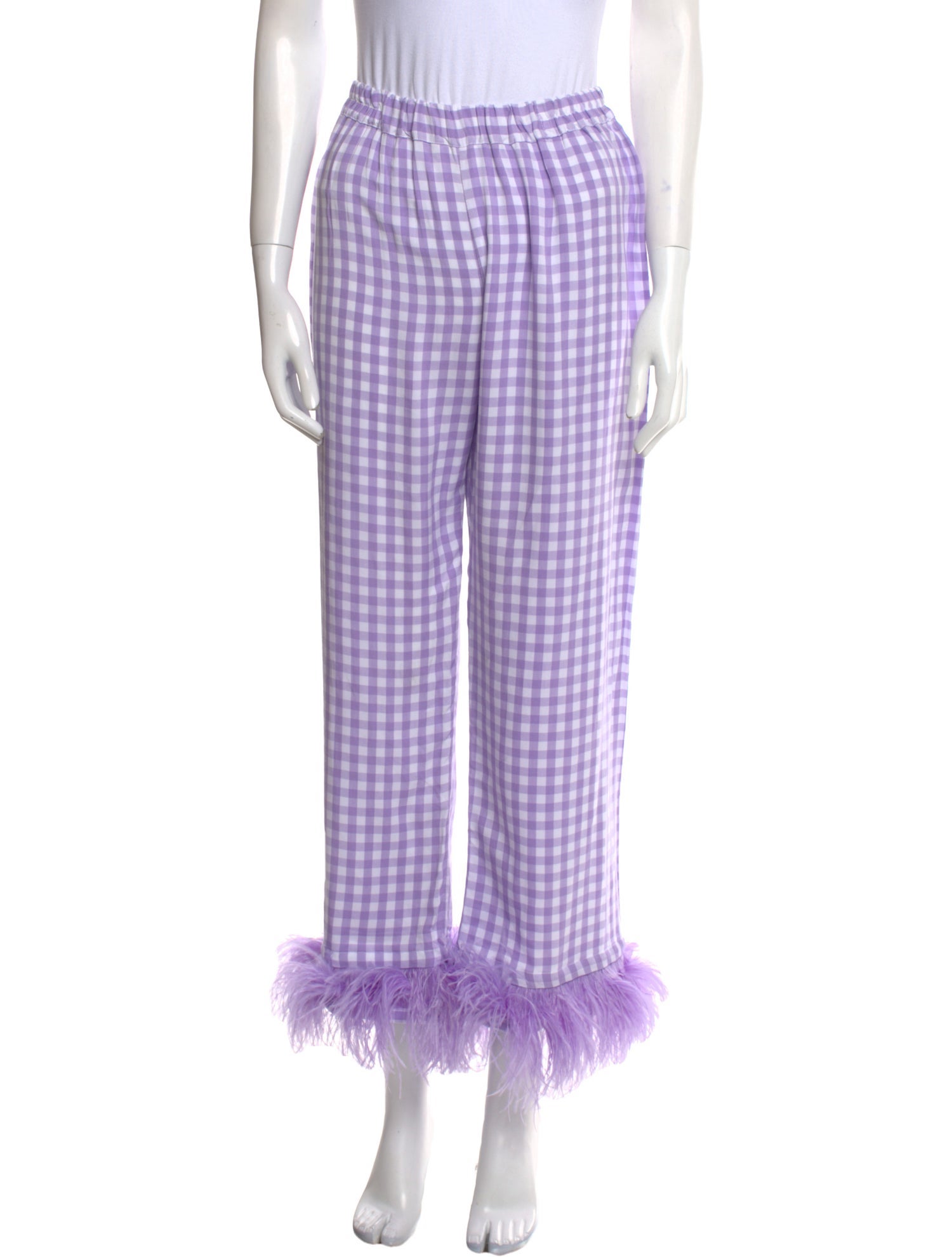 Sleeper Plaid Print Wide Leg Pants