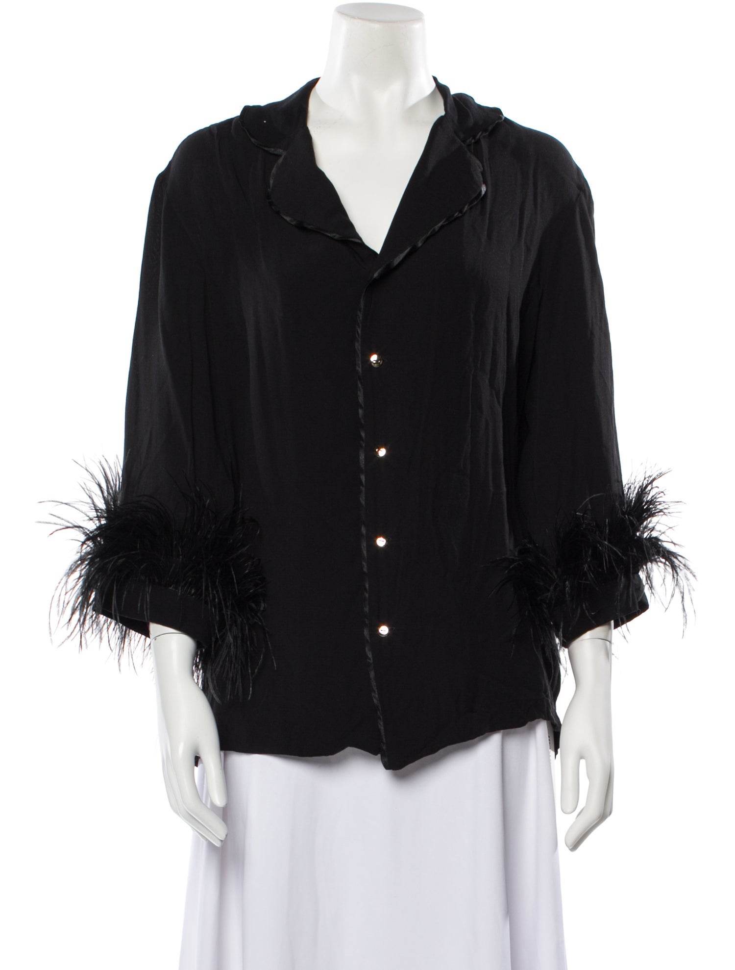 Sleeper V-Neck Three-Quarter Sleeve Blouse