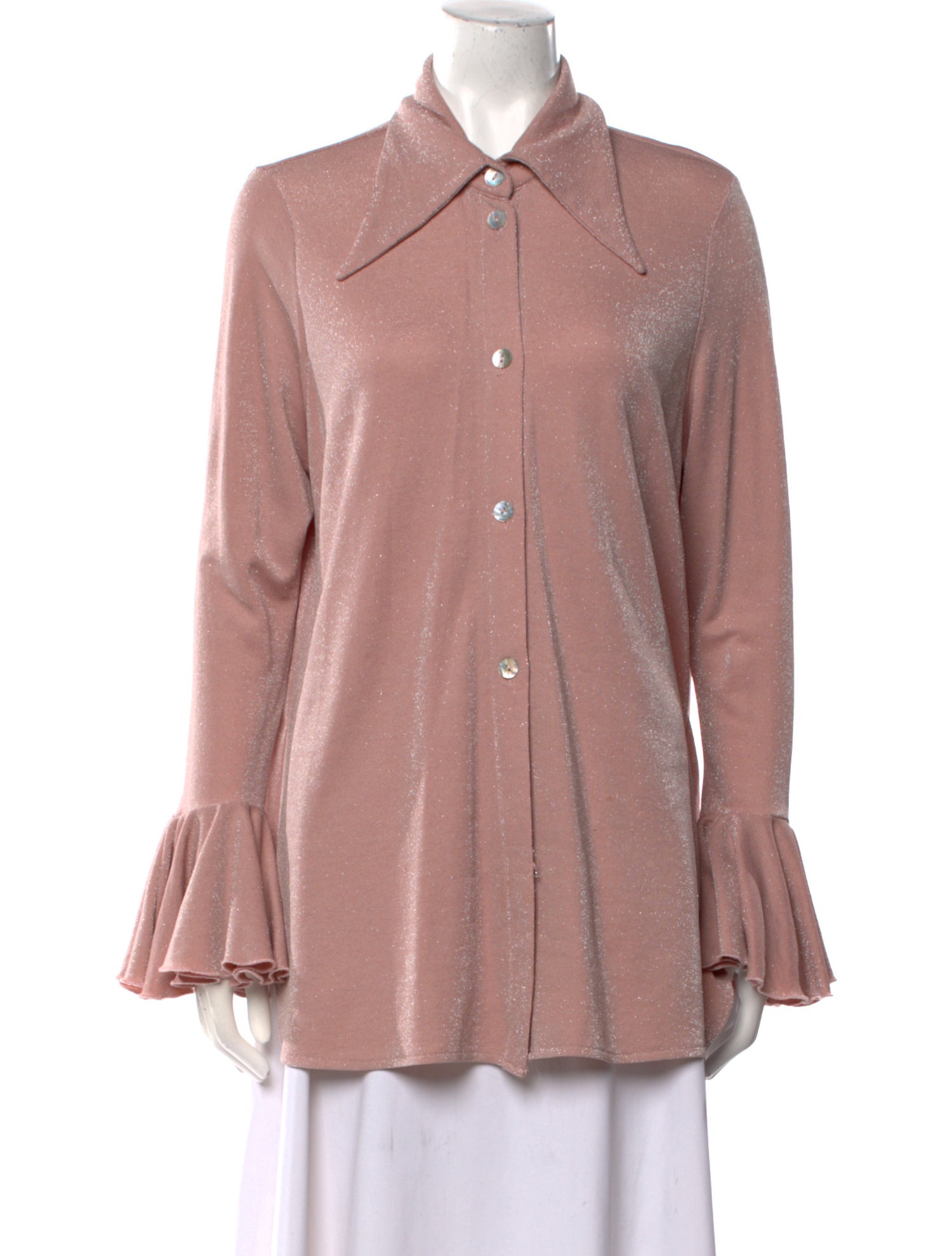 Sleeper Long Sleeve Button-Up Top