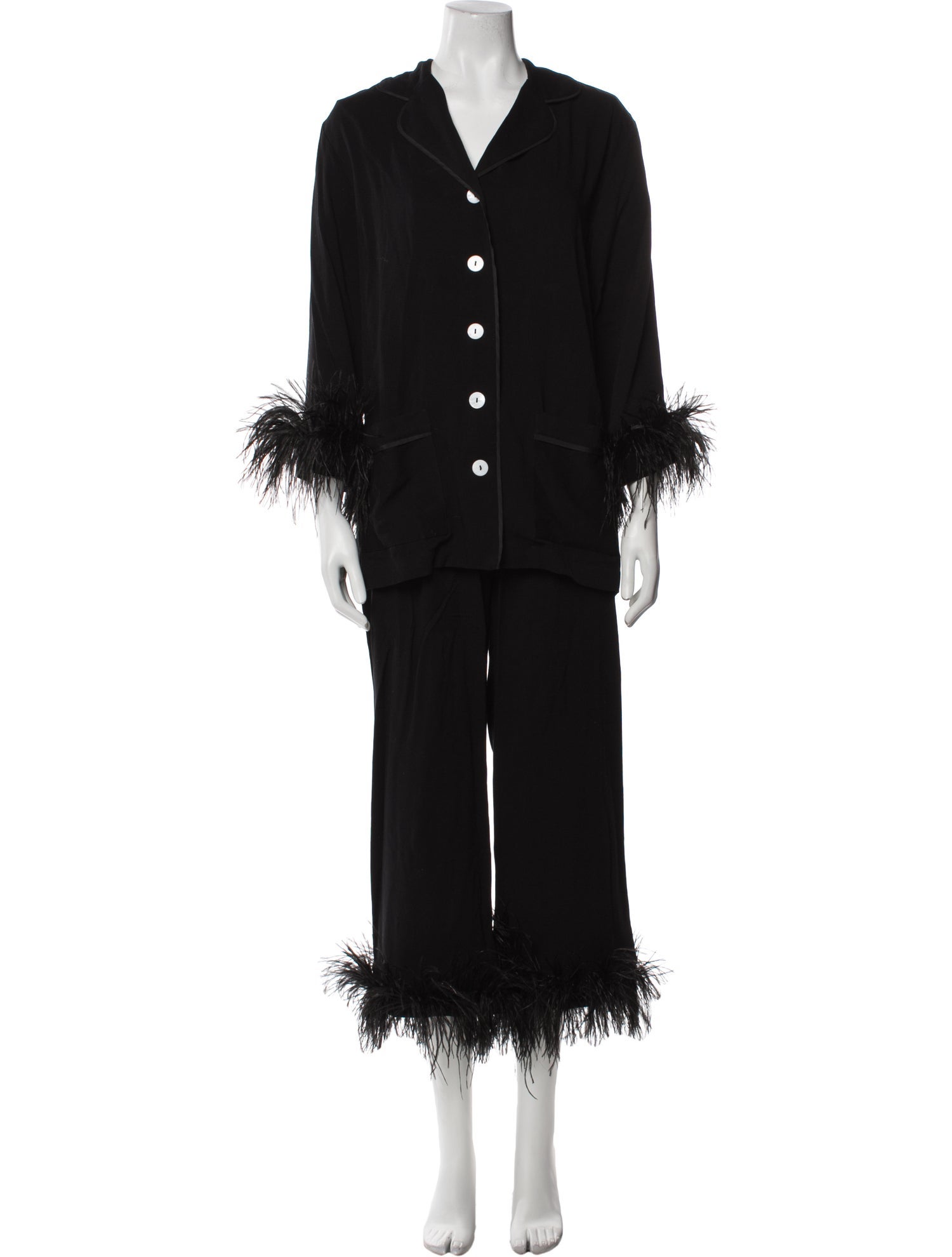 Sleeper Feather Trim Pajamas