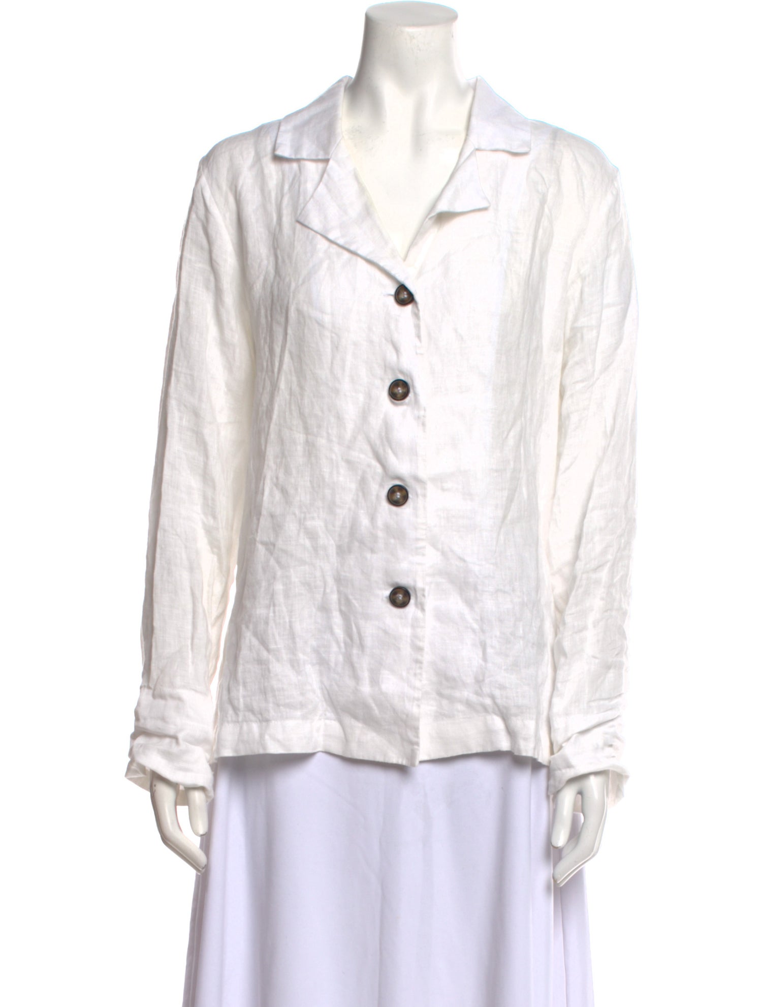 Sleeper Linen Long Sleeve Button-Up Top