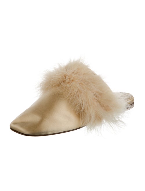 Sleeper Satin Feather Trim Mules