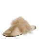 Sleeper Satin Feather Trim Mules