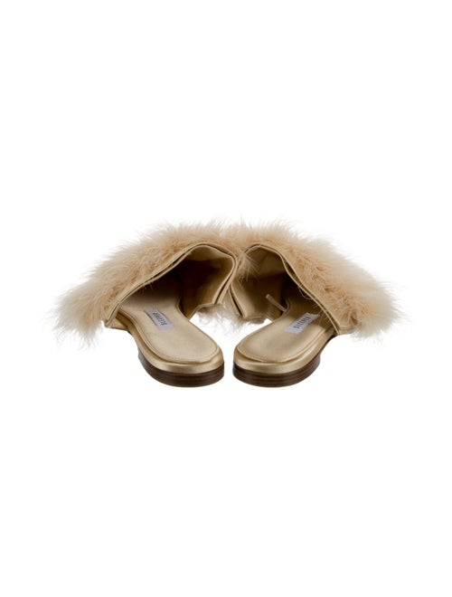 Sleeper Satin Feather Trim Mules