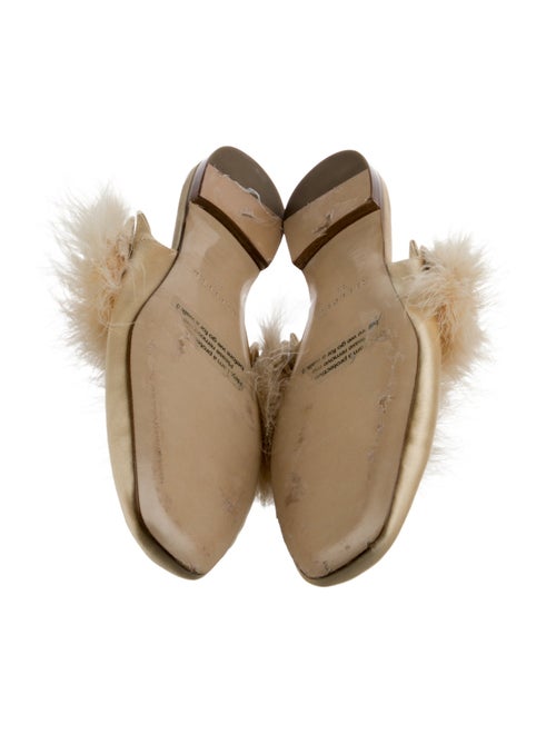 Sleeper Satin Feather Trim Mules