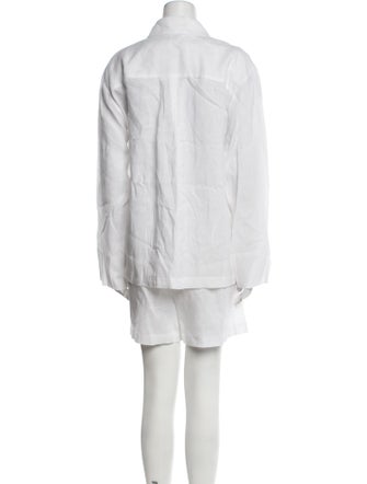 Sleeper Linen Ruffle Embellishment Short Set