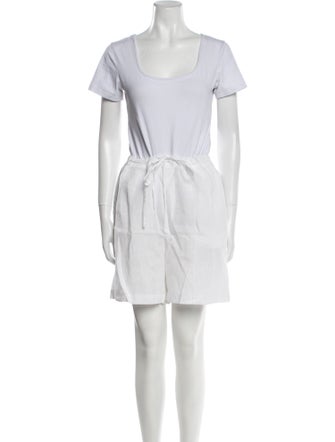 Sleeper Linen Ruffle Embellishment Short Set