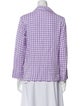 Sleeper Plaid Print V-Neck Button-Up Top