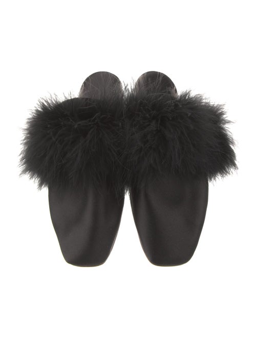 Sleeper Satin Fur Trim Mules