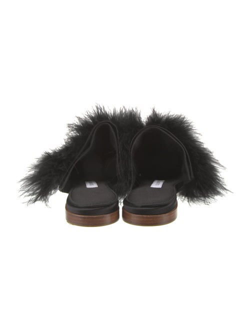 Sleeper Satin Fur Trim Mules
