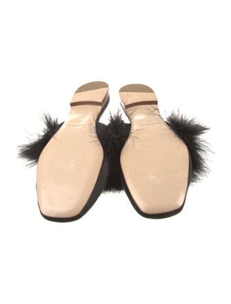 Sleeper Satin Fur Trim Mules