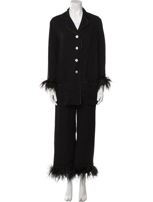 Sleeper Feather Trim Pant Set