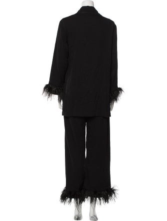 Sleeper Feather Trim Pant Set