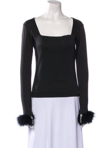 Sleeper Tops Square Neckline Long Sleeve Top S