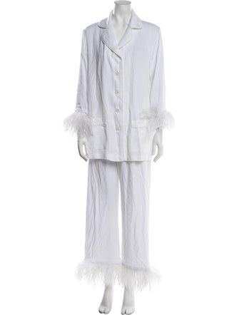 Sleeper Feather Trim Pant Set