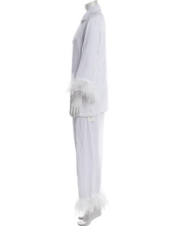 Sleeper Feather Trim Pant Set