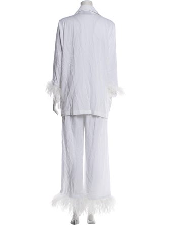 Sleeper Feather Trim Pant Set