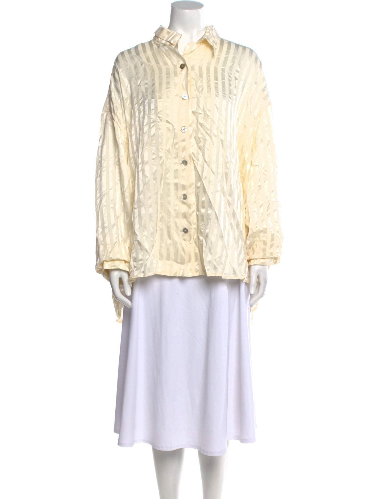 Sleeper Striped Long Sleeve Button-Up Top