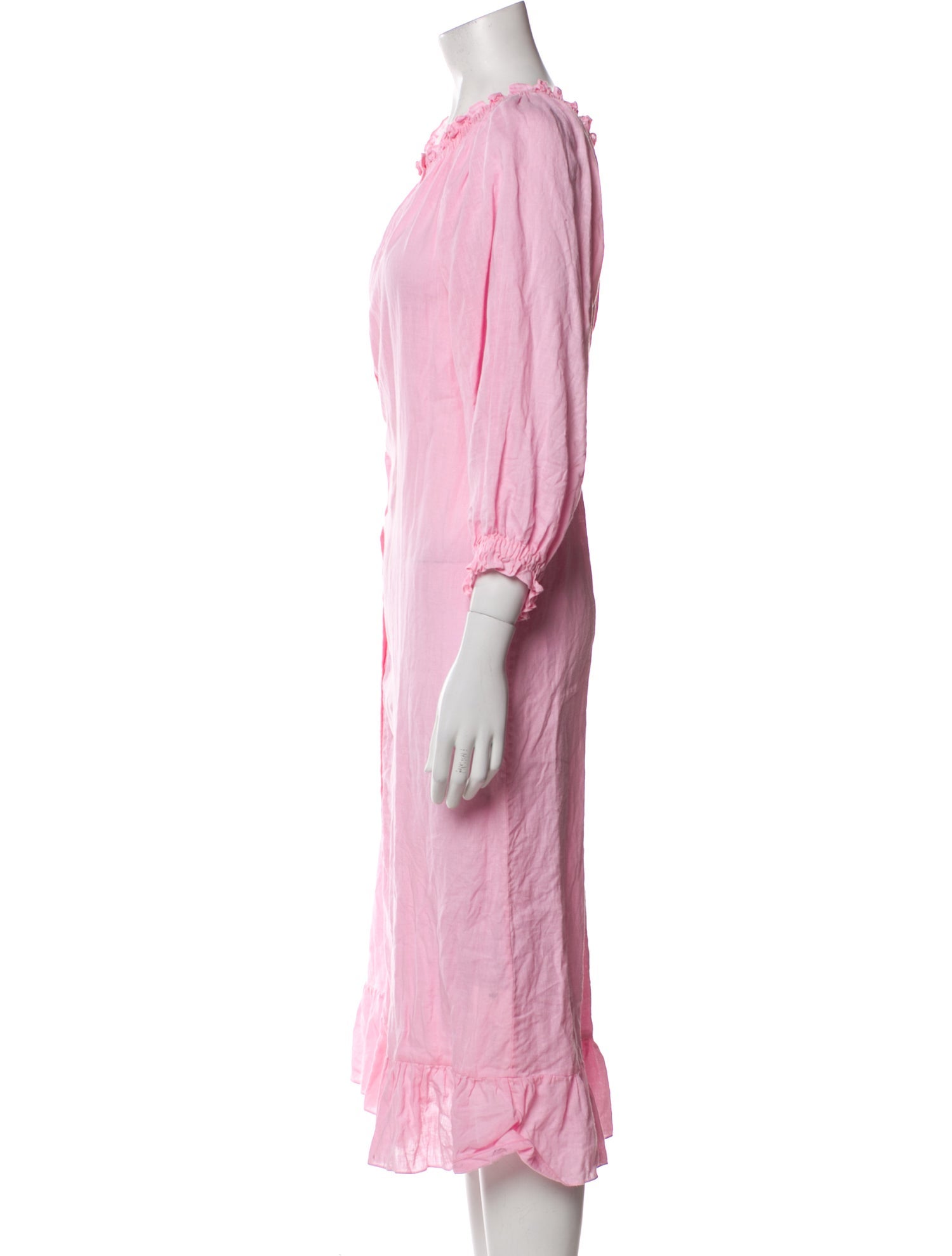 Sleeper Linen Ruffle Embellishment Nightgown