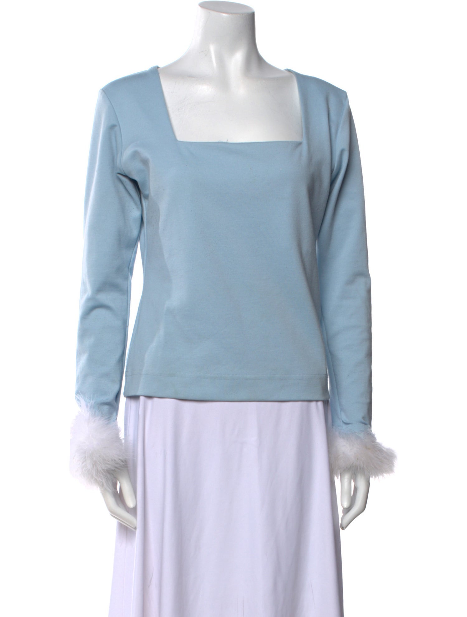 Sleeper Square Neckline Long Sleeve Blouse