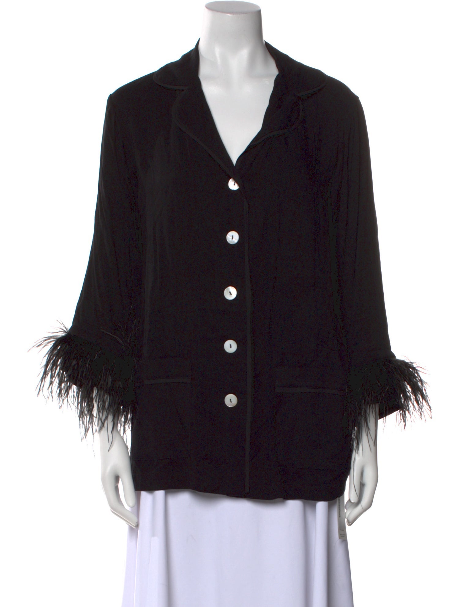 Sleeper Three-Quarter Sleeve Button-Up Top